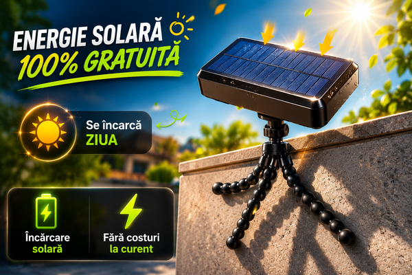 LAMPA SOLIS CU SENZOR DE MIȘCARE REZISTENTĂ LA PLOAIE