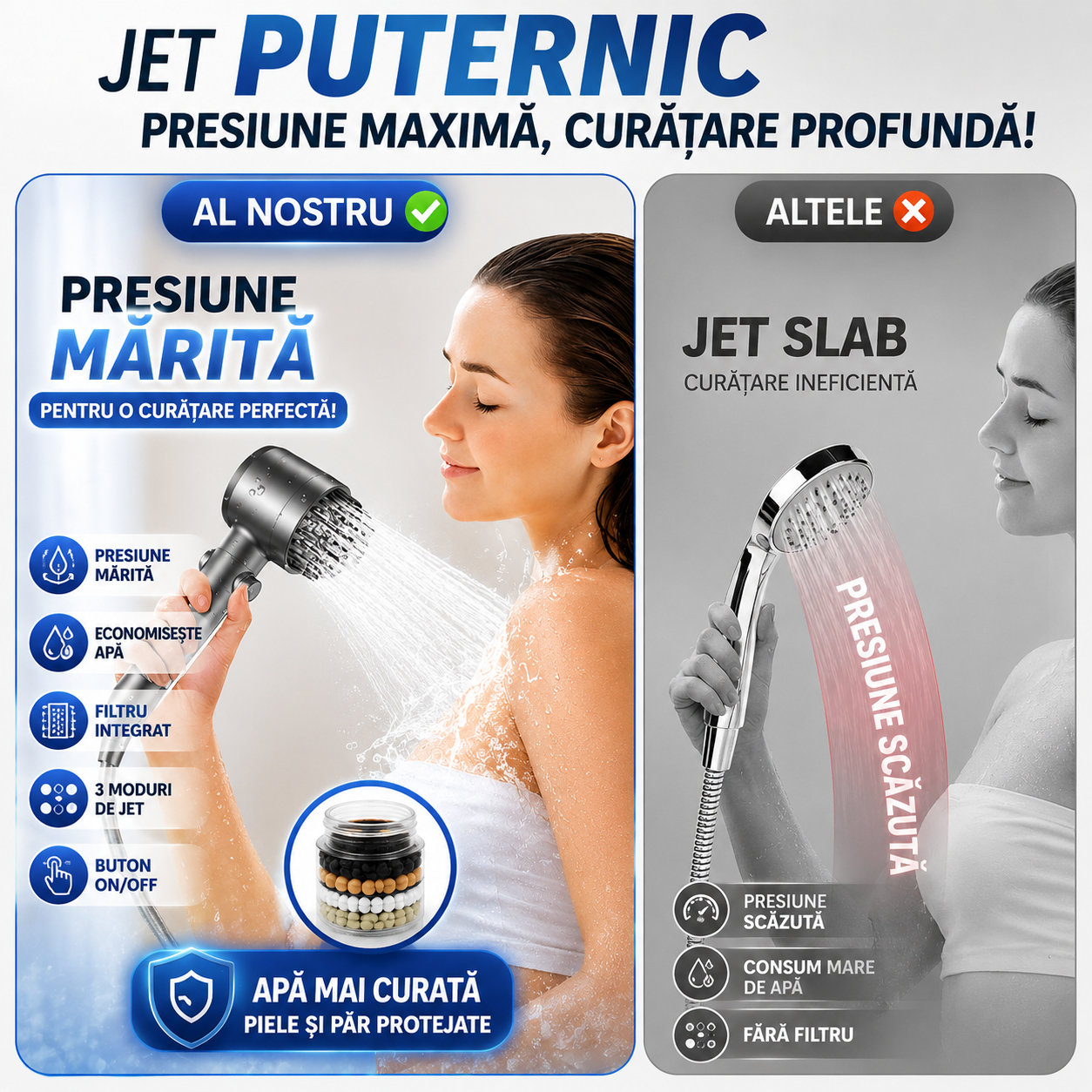 Cap de duș PREMIUM - funcție de masaj incorporată