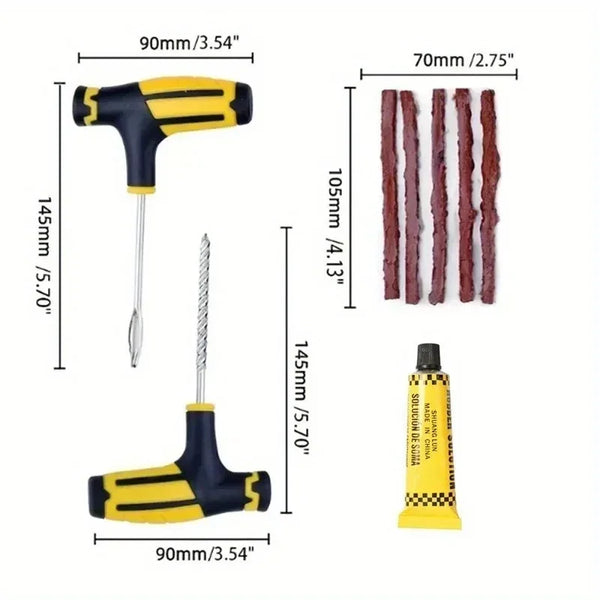 Kit de Reparare Anvelope Auto 5 benzi si 1 lipici