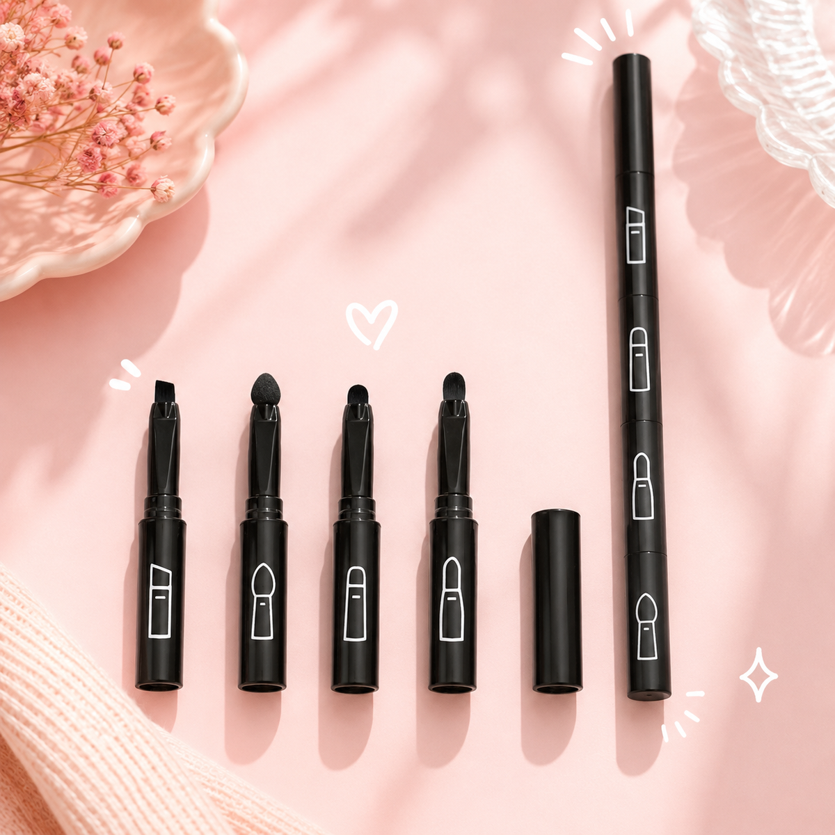 Set pensule de machiaj 4 în 1 ✨